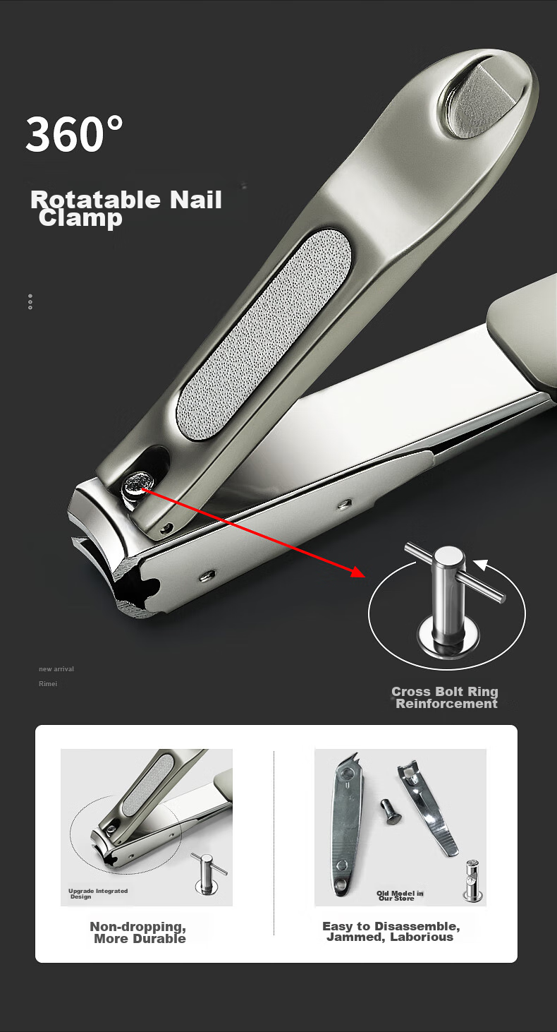 Jindarimei Carbon Steel Nail Clipper, Flat Mouth Anti-Splash Nail Scissors, Adult Large Size Single Pack Nail File 6