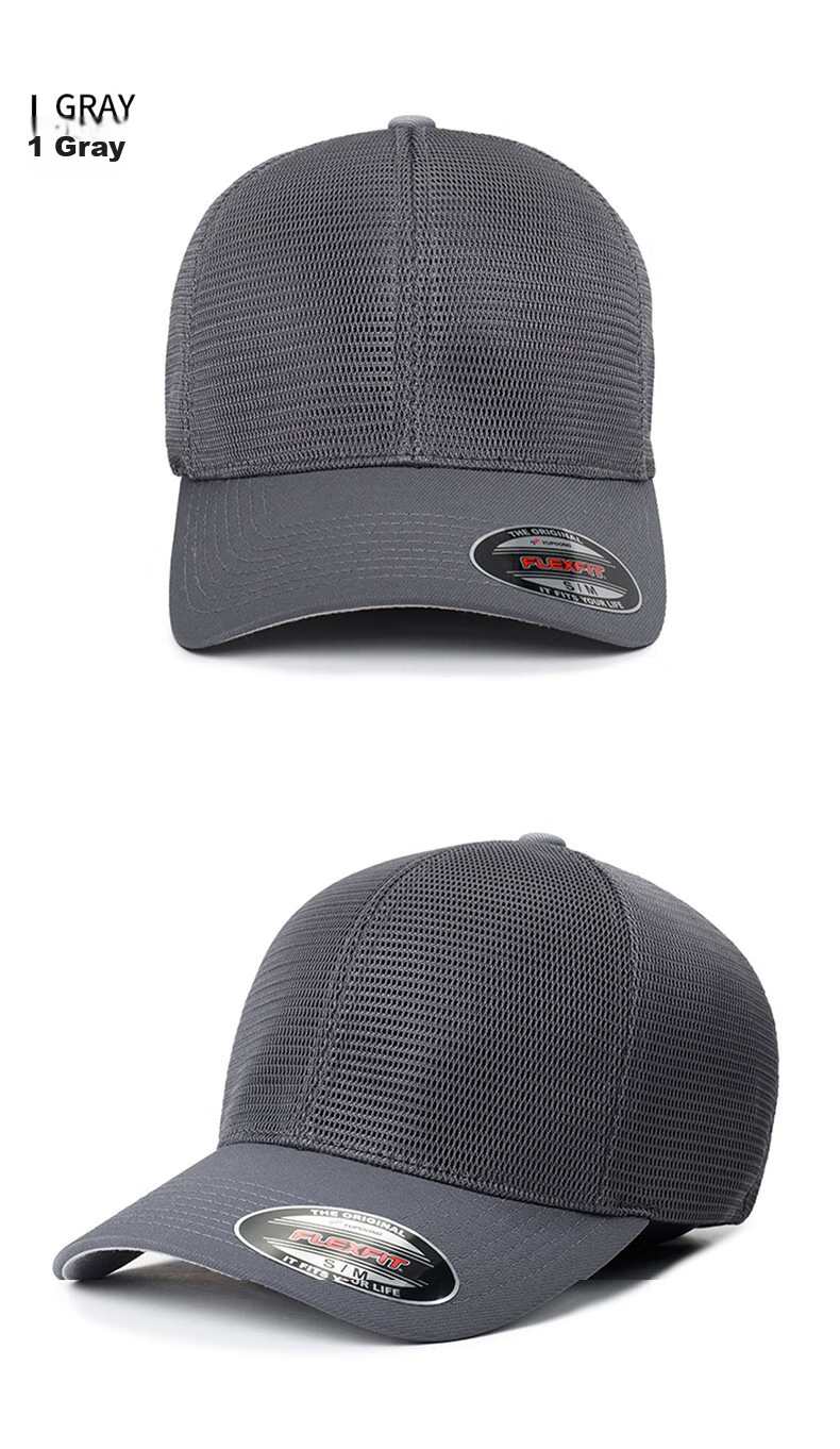 FLEXFIT Mesh Baseball Cap for Men, Summer Sun Protection Visor Cap, Breathable Duck Tongue Cap, Fully Enclosed Elastic Hat 15