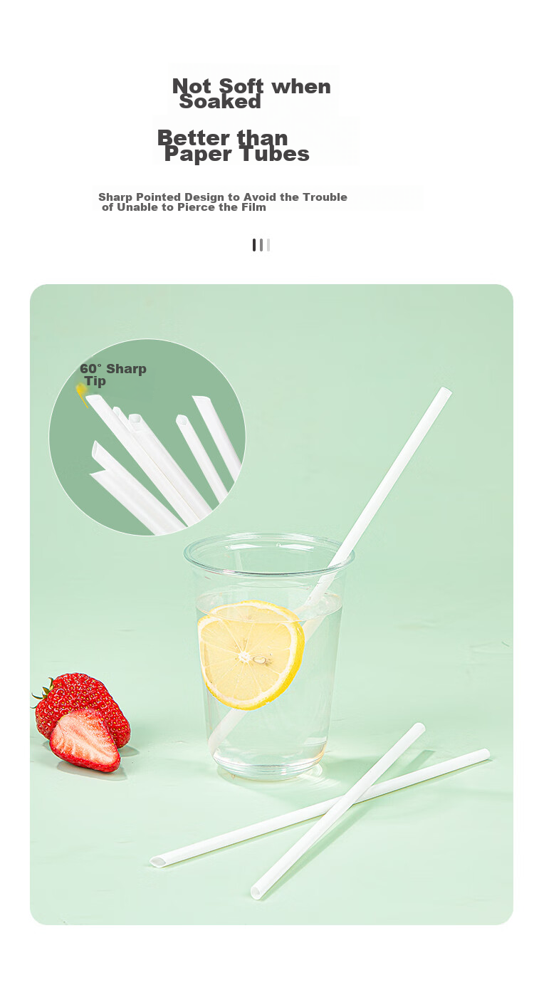 SHUANG YU Disposable PLA Biodegradable Straws, 100 Pieces, for Pregnant Women And Children, Suitable for Juice, Drinks, And Milk Tea 6