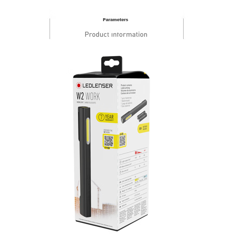LED LENSER , German W2 Work Light, Automotive Repair Lamp, High-Intensity Inspection Light, Flashlight, Illumination Lamp, Pen Light 12