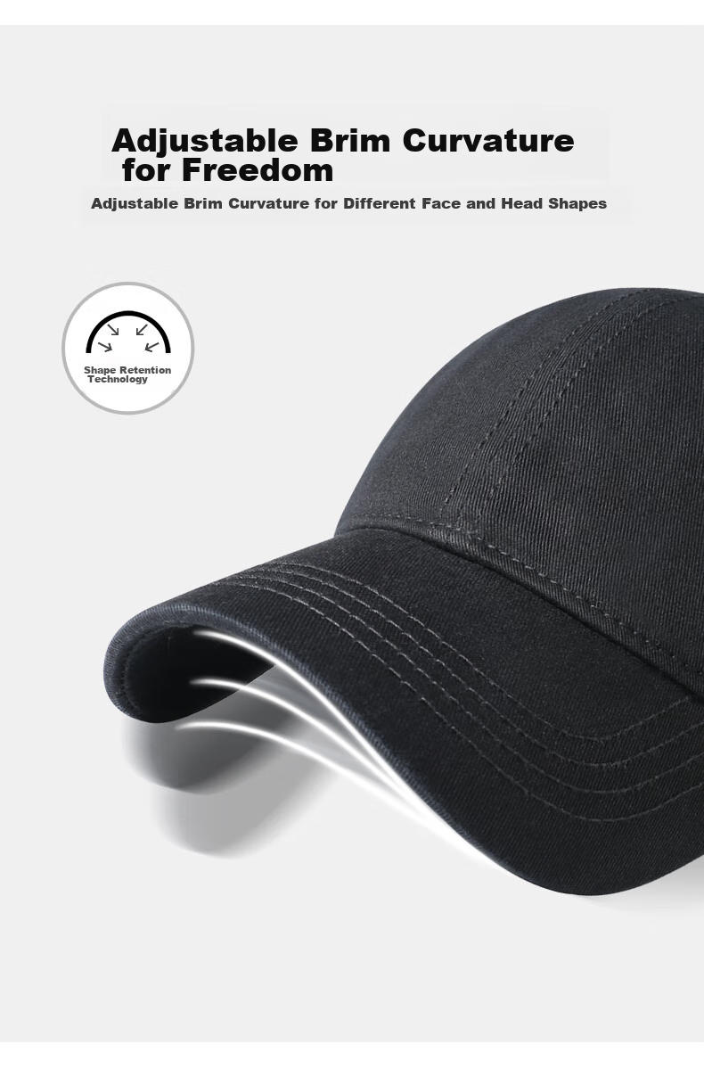 CACUSS Baseball Cap for Men with Large Circumference, Unisex Duck Tongue Cap, All-Season Outdoor Sun Protection Sports Hat, Women's Sun Hat, Black Large Size 3
