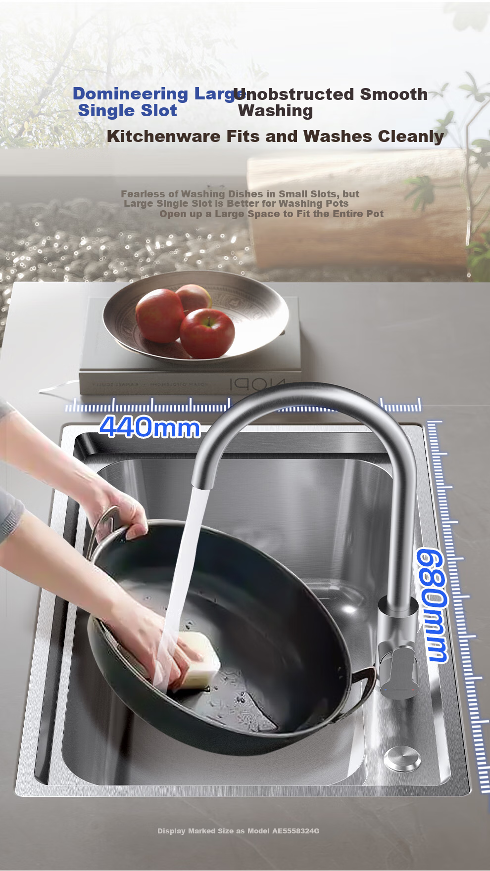 ARROW 304 Stainless Steel Sink, Single Bowl Kitchen Basin, Compact Dishwashing Sink [Renovation Subsidy 15%] 7