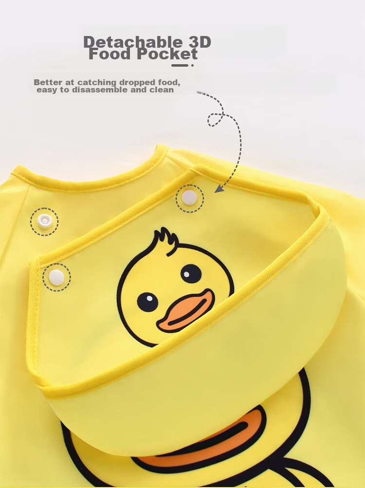 9I9 Baby Eating Apron, Long-Sleeve Waterproof Children's Reversible Bib, Kindergarten Drawing Apron, Reverse-Wear Clothing A463 5