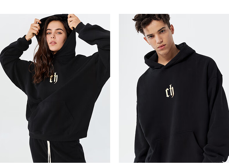 CHINISM CH Sweatshirt for Men, Spring And Autumn Classic Simple Couple's Top, Heavyweight American-Style Hoodie, Sports Casual Pullover Hooded Sweatshirt 14