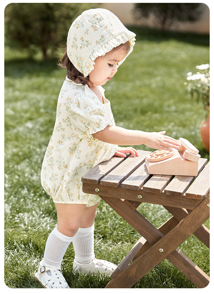 Wismorni Baby Girl Short-Sleeve Bodysuit, Summer Thin Style, Infant Cute Clothing, Onesie, Summer Outfit 8