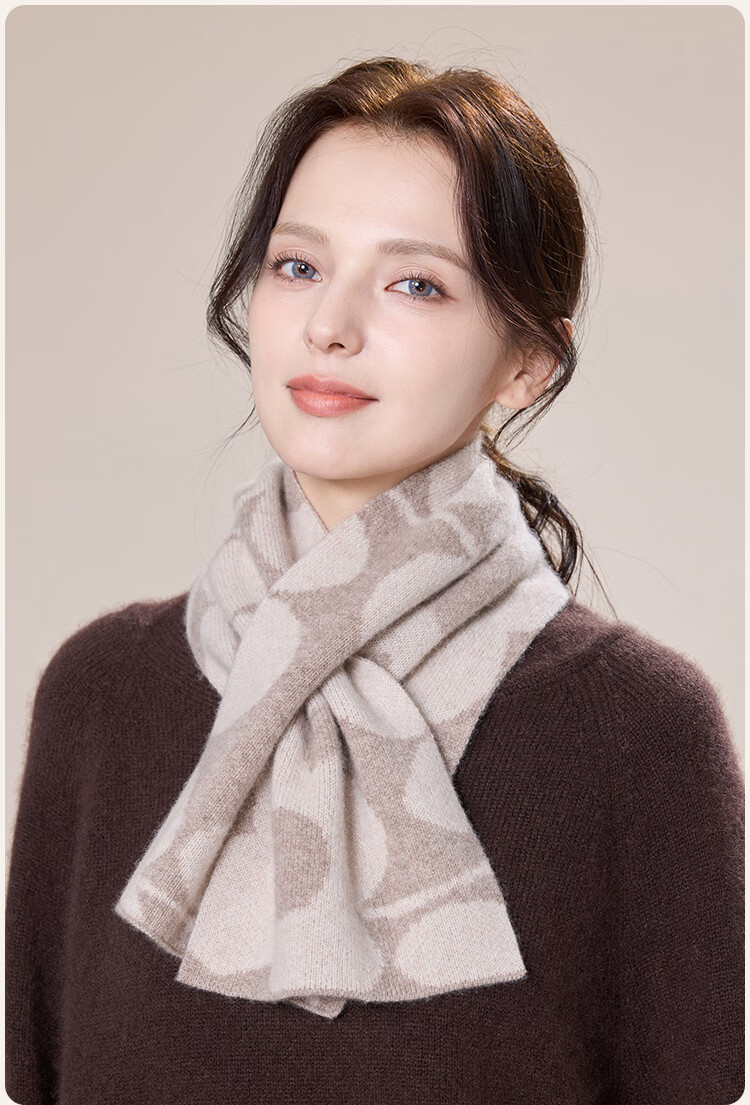 JIUMU 100% Cashmere Small Scarf Women Autumn Winter Warm Neck Warmer Short Scarf Ladies Gift Box Set 3