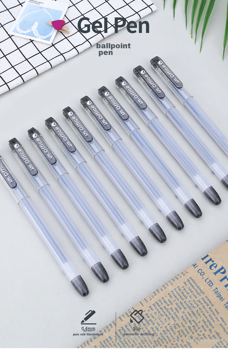 Lepusheng (LPS) Gel Pen, 0.5mm Bullet Tip, Exam-Specific Office Large Capacity Quick-Drying Pen Set, Student Stationery, 316, 8 Black 2 Blue 2 Red, Economical Boxed Set 1