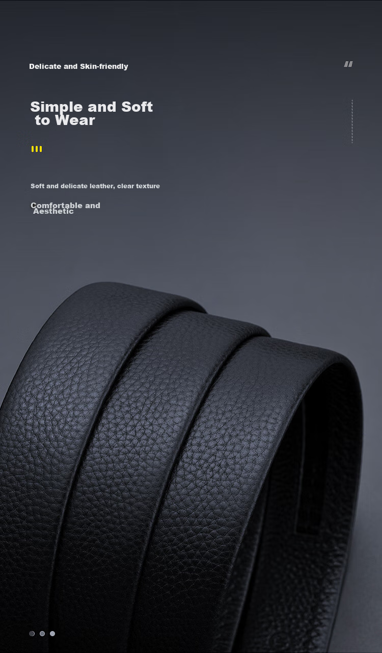 HLA Men's Belt, Top-Grain Leather, Automatic Buckle, Waistband, Practical Birthday Gift for Dad Or Husband, New Style 7
