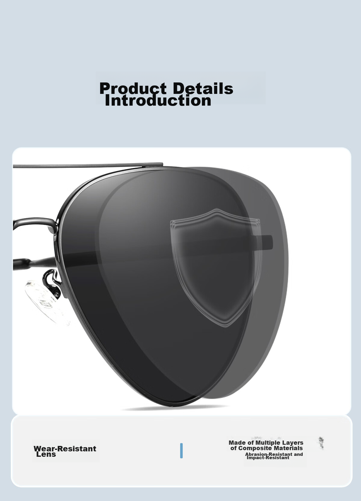 HLA Classic Aviator Sunglasses, Polarized Sunglasses with Frog Eyes, Driving Anti-Glare Glasses for Men And Women, Black 9