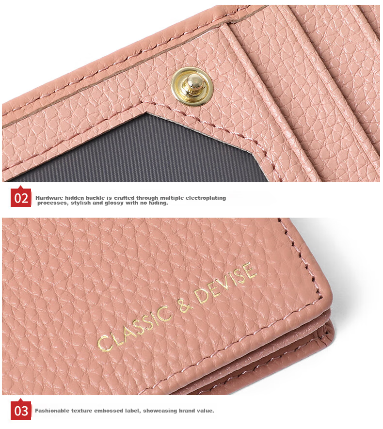 Viney Top-Grain Leather Wallet for Women, Long Style, Large Capacity, Mom's Clutch Bag, Simple Luxury Student Coin Purse, Leather Wallet, Money Clip 10