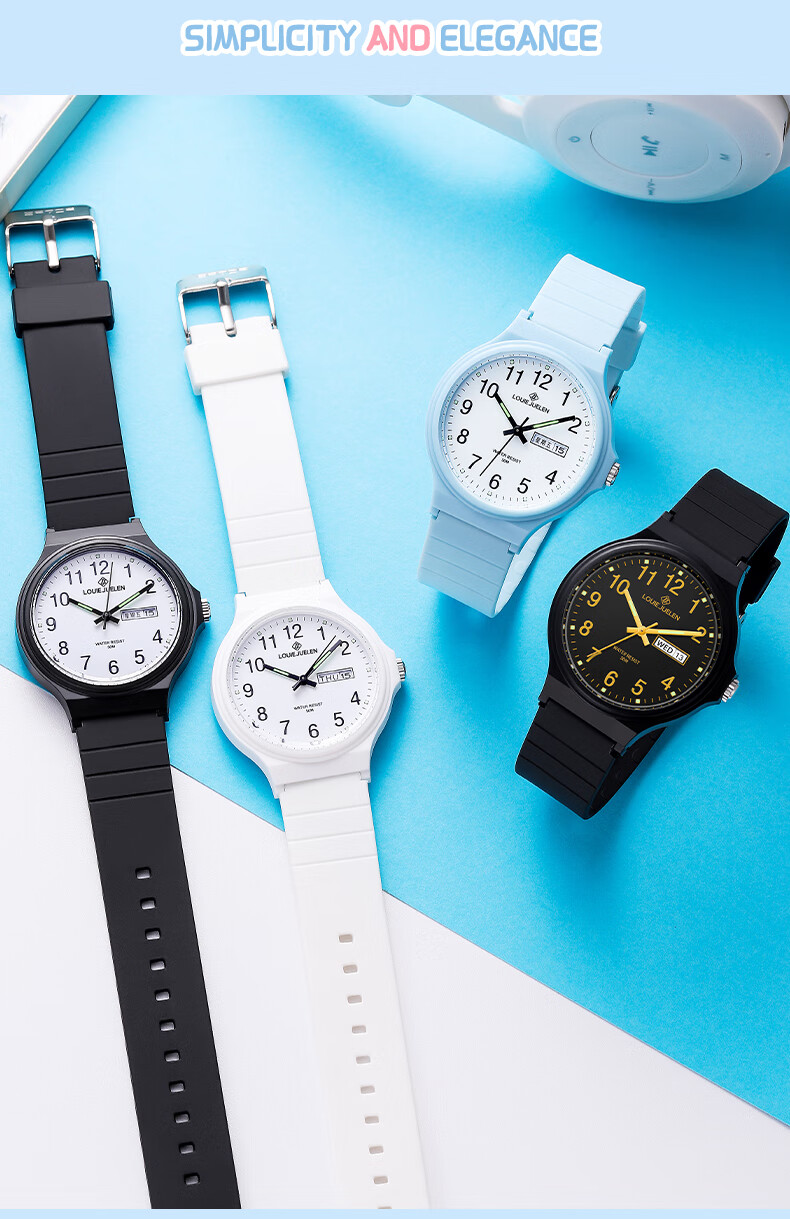 LOUIE JUELEN Student Exam Watch for Middle And High School Students, Quiet Mechanical Waterproof Quartz Watch for Teenage Girls And Boys 14