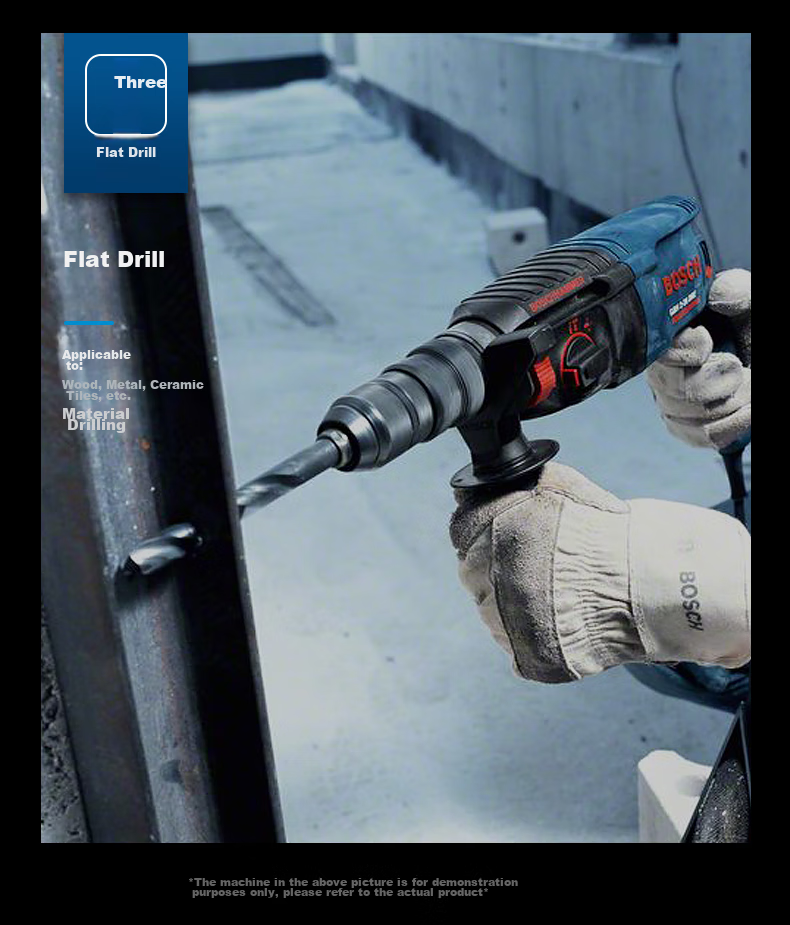 BOSCH Electric Hammer, Drill, Pick, Flat Drill, Chisel, Impact Reversing Four-Hole Electric Hammer Tool Box, 830W Plug-In GBH2-26 9