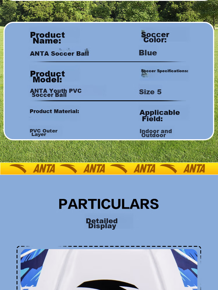 ANTA Soccer Ball Size 5 for Adults, Middle School And Elementary Students, Standard Size 5 for High School Entrance Exams And Training, Durable Youth Soccer Ball 14