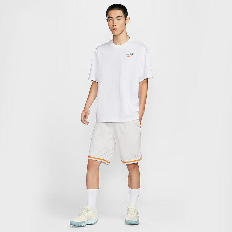NIKE Spring And Summer Men's Short-Sleeve Round Neck T-Shirt, Sports Casual, Slim Fit, FZ8084-100, White 2XL 6