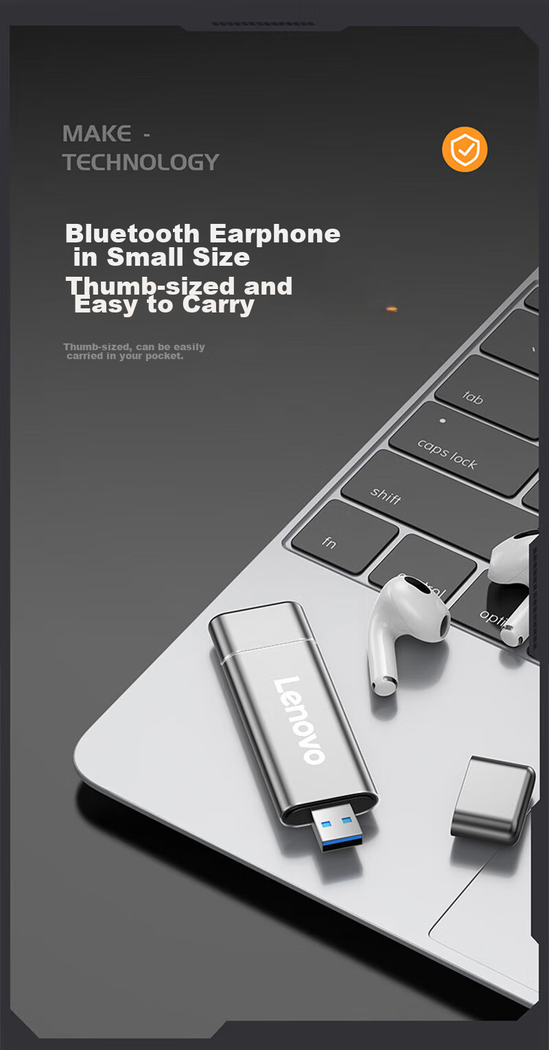 Lenovo 256GB Portable Solid State Drive (PSSD), Type-C USB3.1 Dual Interface, Direct Phone Connection, ZX1Pro Series, Silver 3