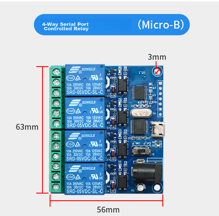 Diushitou 2-Channel USB Relay, Industrial Grade, Optical Coupling Protection, Supports TTL Serial Control, Includes Data Cable And Dupont Wire, Convenient for Testing And Control, DSTUR-T20 5