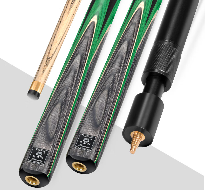 Aomi New Generation Green Storm Snooker Cue, Small Tip, Chinese 8-Ball Cue, Separate 10mm Gun Hand Series 2