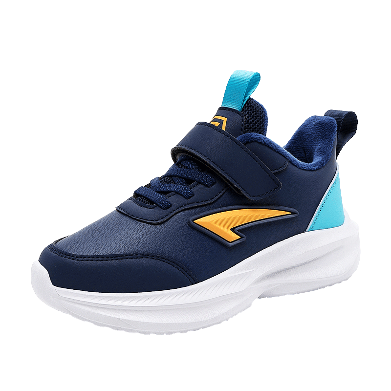 7-PE Boys' Sports Shoes 2025 Autumn Winter New Waterproof Leather Mid-Large Kids Fleece-Lined Lightweight Children's Shoes