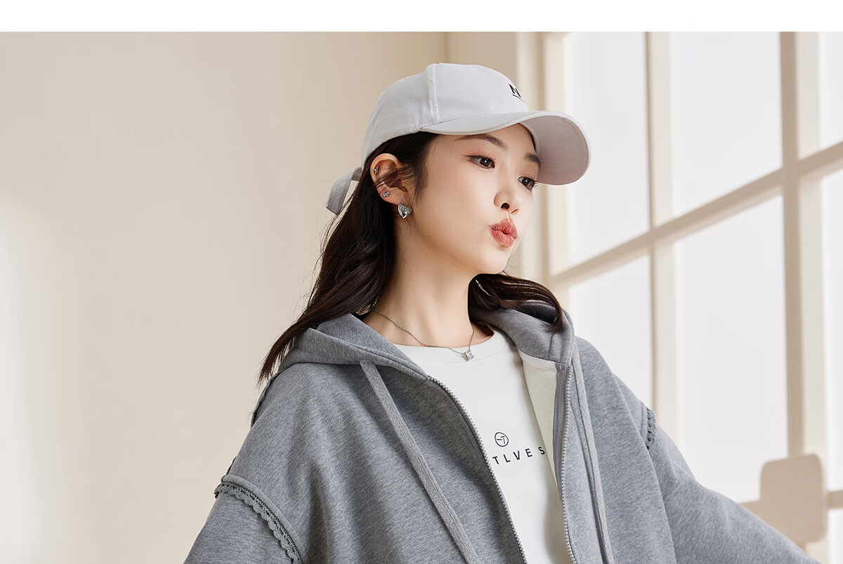 Halo Queen Women's Sweatshirt Jacket with Fashionable Letter Print, Casual Comfortable Loose-Fitting Student Sweatshirt H13KF2141 60
