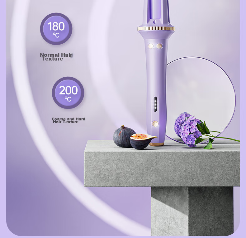 AUX Fully Automatic Curling Iron, 32mm, Negative Ion, Dorm Room, Women's Lazy, Volumizing, Portable Electric Curler, Big Wave, Long-Lasting Styling, Hair Straightener, Birthday Gift for Women, Milk Yellow 19