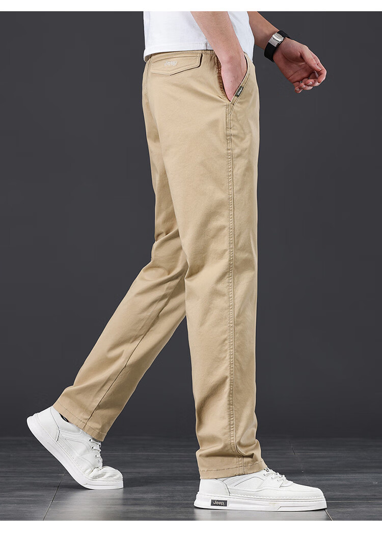 JEEP High-End Men's Casual Pants, 2026 New Summer Thin Loose Straight-Leg Business Pure Cotton Trousers for Me 3