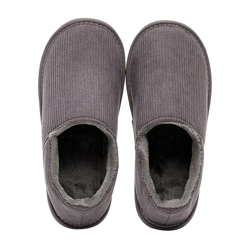 GUOLUOFEI Cotton Slippers for Men And Women, Indoor Home Non-Slip Soft Sole Fleece-Lined Warm Slippers, Wine Red, Size 34-35