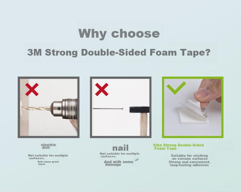 3M Scotch Double-Sided Foam Tape, Strong Adhesive, Heavy-Duty, Long-Lasting, Office Supplies, 325C Square Pieces, 8 Pieces 3