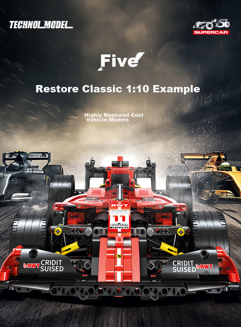Lianhe Chuangxiang Compatible with Lego Ferrari F1 Race Car Building Blocks, Toy Car for Boys Aged 8-12, Birthday Gift 2