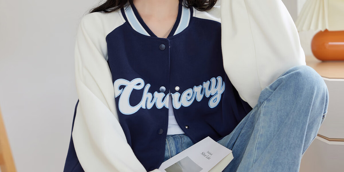 Halo Queen Women's Sweatshirt Jacket, Spring And Autumn Letter Baseball Shirt, Fashionable Casual Sports Top, New Product H143U2001 46