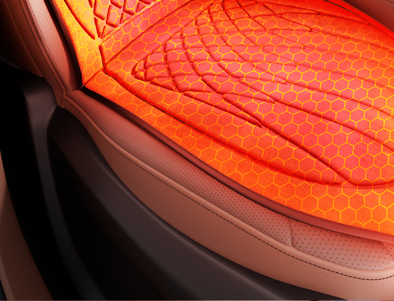 HELLOLEIBOO Car Heated Seat Cushion Winter Vehicle Graphene Electric Heating Pad Plush Seat Cover 12V 24V Universal 18