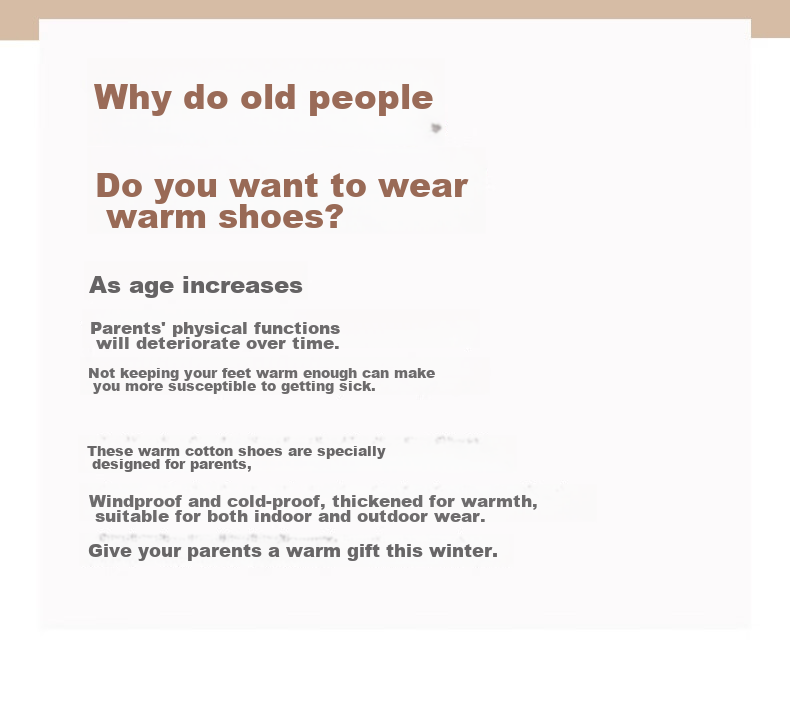 GUOLUOFEI Elderly Non-Slip Cotton Shoes with Heel, Fleece-Lined Warm Waterproof Slippers for Middle-Aged And Elderly Parents, Wine Red, Size 36-37 2