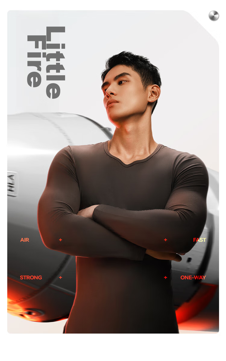 HLA [Chen Zheyuan's Choice] Thermal Underwear for Men, 230g Double-Sided Fleece, Antibacterial Heating Patch, Autumn Top And Bottom Set 27
