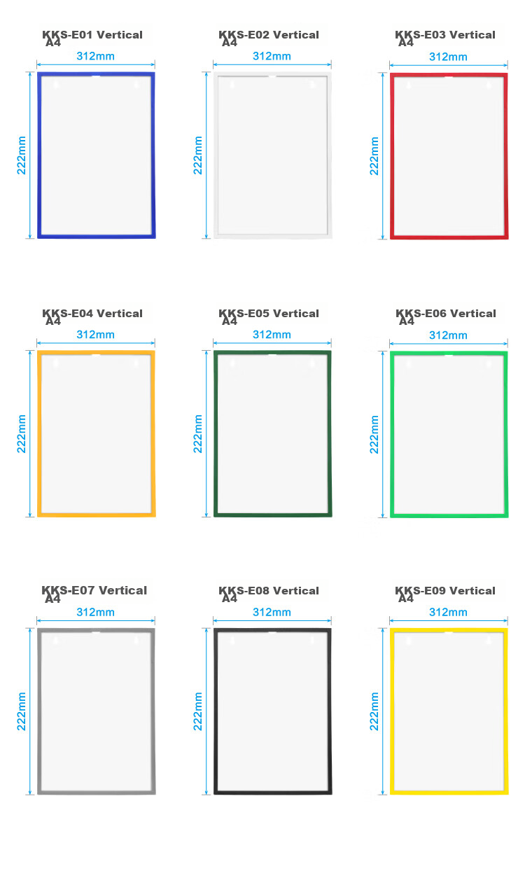 DSB (Dishibi) Card Kashi A4 Magnetic File Holder, Hard Plastic Cover, Magnetic Card Sleeve, Wall-Mounted Magnetic Display, Warehouse Identification Plate, Blue, 5-Pack (With Magnetic, Hanging Holes) 8