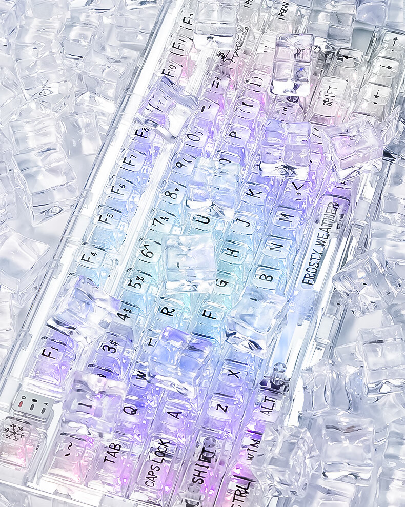 CoolKiller CK75 Arctic Bear Wired/wireless/blue Toed Three-Mode Transparent Customizable Mechanical Keyboard Ice Blade Switch Linear Switch 4