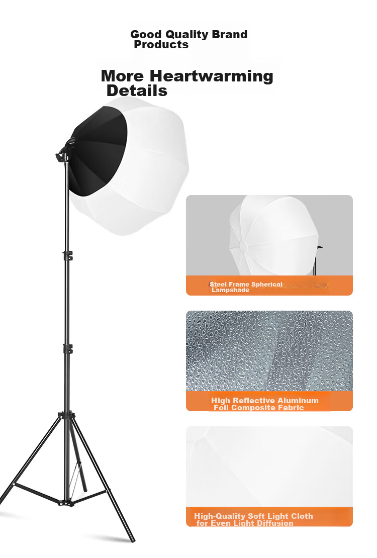 YOUFES YS7 Live Streaming Photography LED Fill Light Ball, Constant Lighting, Soft Light Ball for Shooting, Photography Studio Equipment, Camera Props, Short Video Host Beauty Kit 19