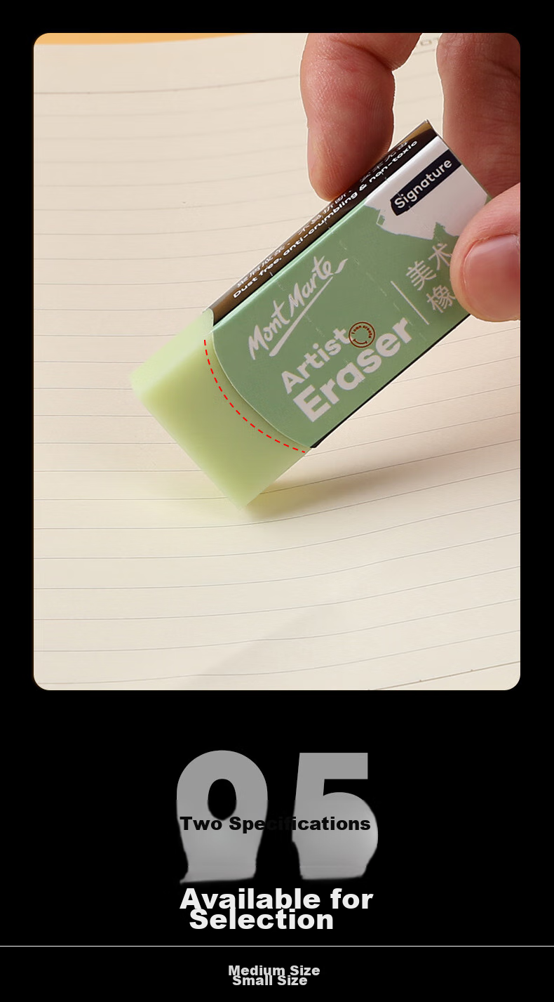 Mont Marte Eraser Sketch Pencil, Art Eraser, Drawing Student Drawing Eraser, No Residue, No Trace, Medium Size, 5 Pieces, Macaron Green, Specially for Art Use 7