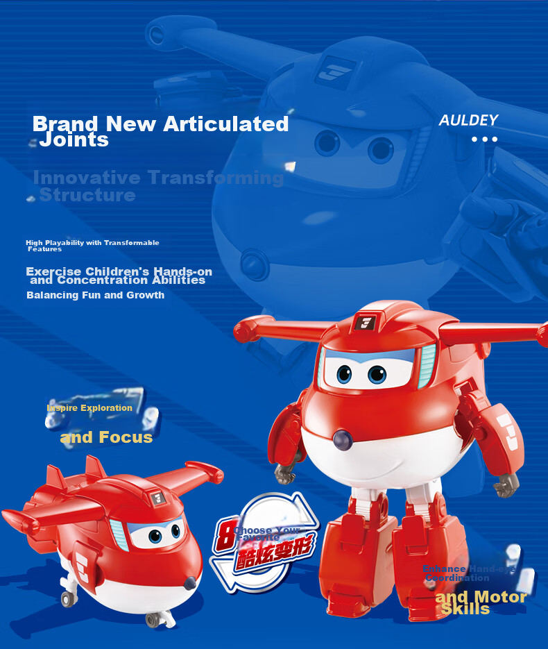 AULDEY Super Wings 19 Ledi New Character Xiao Ai Transforming Robot Backpack Children's Day Gift 9