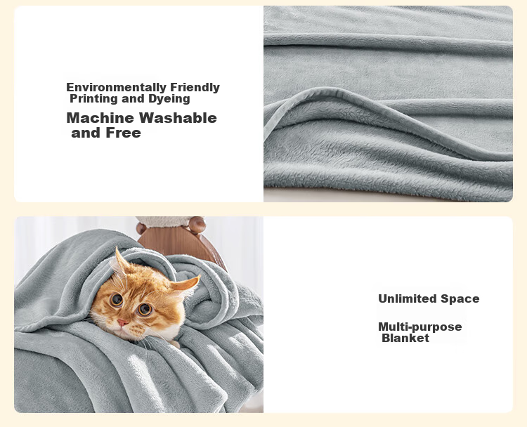 JD Original Cat Snuggle Blanket, Flannel Cat-Feel Class A Quilt, Summer Nap Air Conditioning Blanket, Sofa Throw, Xiao Hui Hui, 1x1.4m 16
