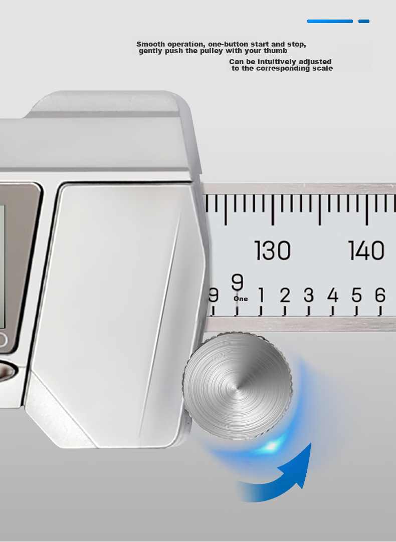 Deli Vernier Caliper, All-Metal High-Precision Digital Caliper, Large High-Definition Screen Electronic Caliper, Complies with National Standards 10