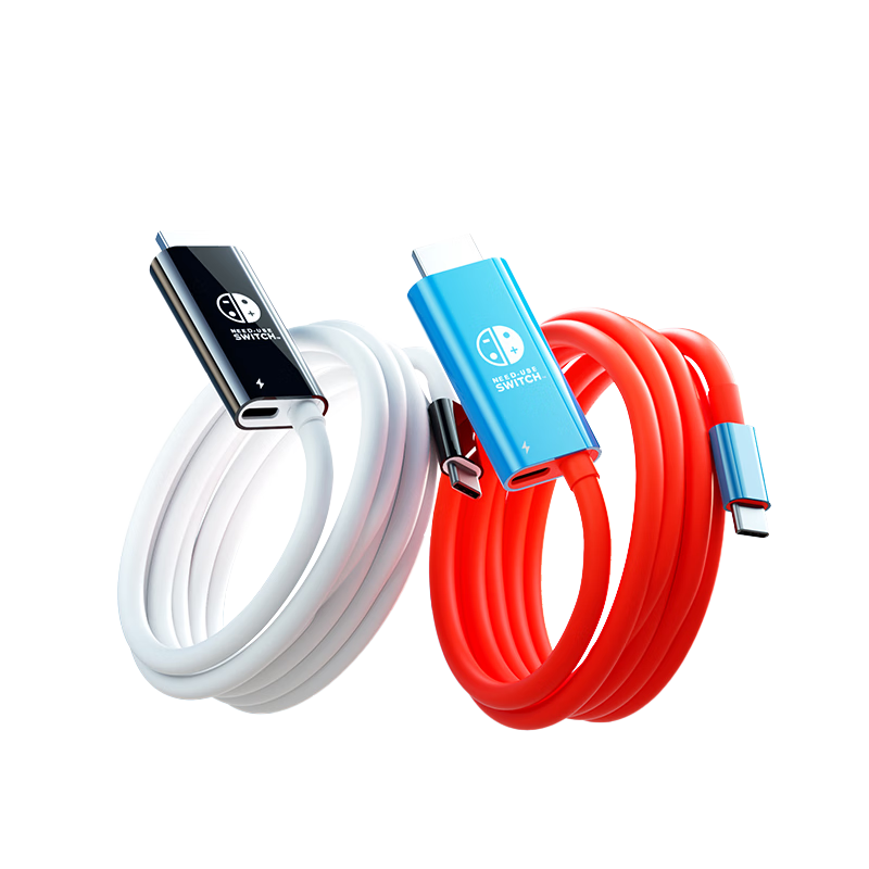 BUBM Switch Portable Dock, Charger NS Screen Mirroring Cable, HDMI Screen Mirroring Device, PD Fast Charging Cable, OLED 4K 60Hz High-Definition Expansion Cable Accessories, Suitable for ROG Handheld Games, Black And White
