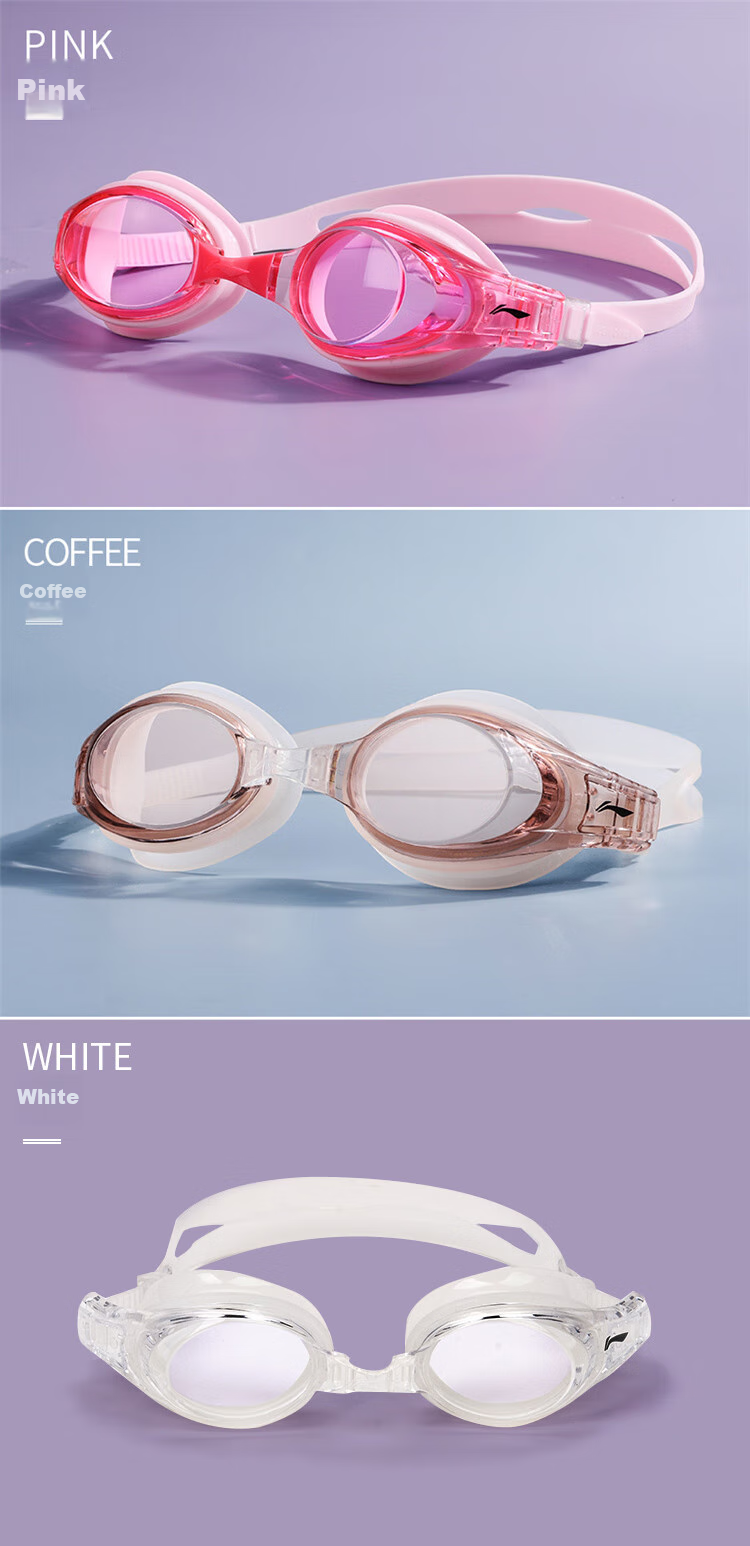 Li-Ning Swimming Goggles, Waterproof And Anti-Fog, High Definition Clear Lens, for Men And Women, Swimming Equipment, Diving Goggles LSJK608-3 18