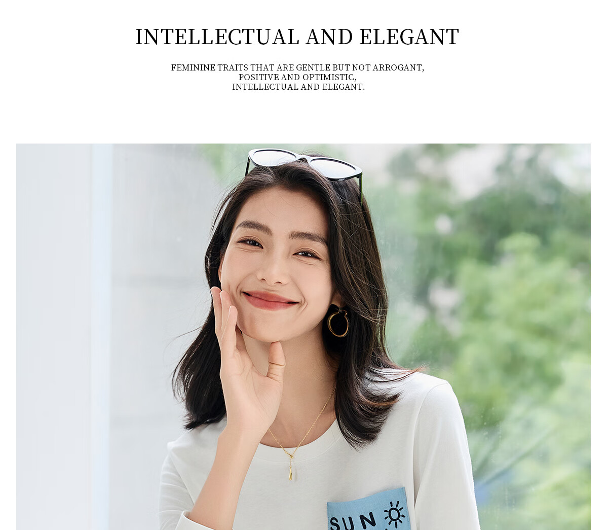 Chushen Spring And Autumn Long-Sleeve T-Shirt for Women, Versatile Letter Patchwork Round Neck Base Shirt, Casual Loose Top S143T2014 14