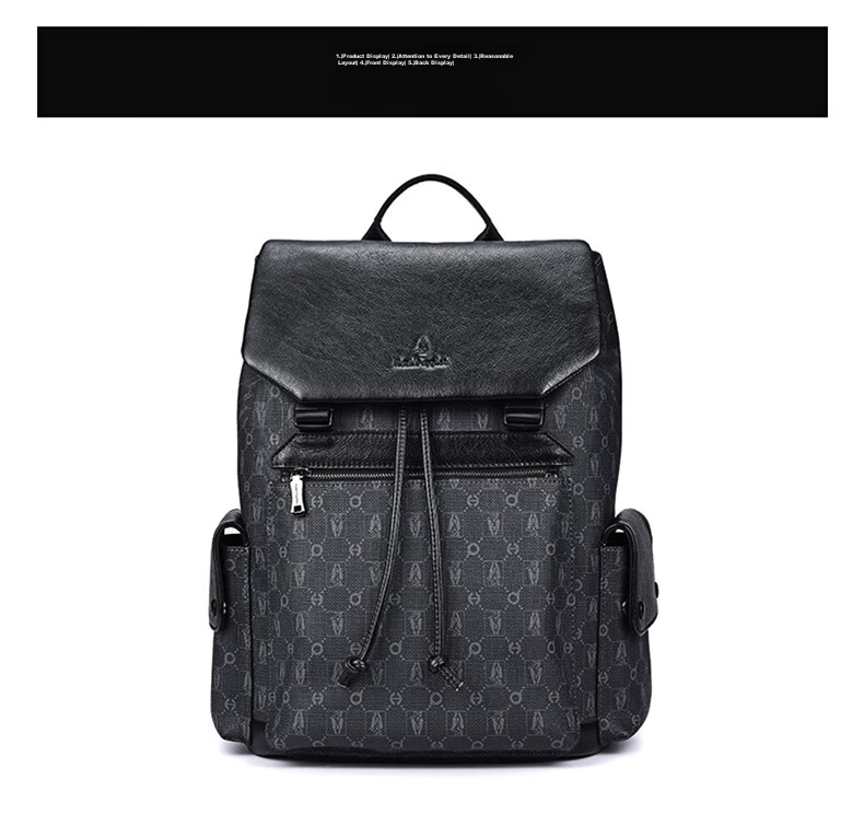 Hush Puppies Large Capacity Backpack, Casual Versatile Backpack for Men, Cowhide Business Backpack, 14-Inch Birthday Gift 11