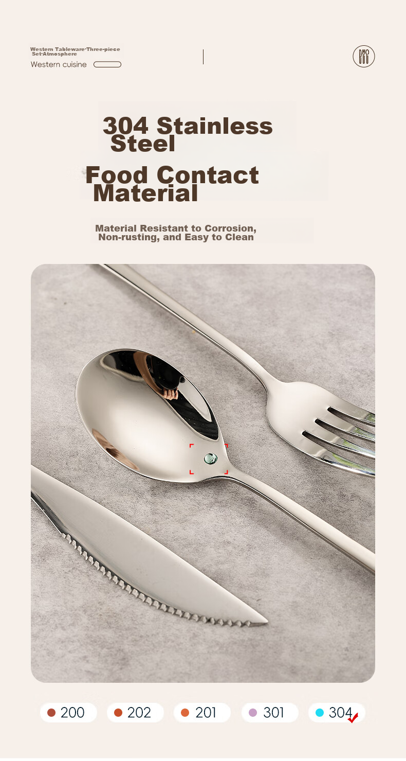 Guangyi Knife And Fork, Steak Knife And Fork Western Dining Cutlery Set Stainless Steel [Thickened Wear-Resistant] Two-Piece Set GY8551 3