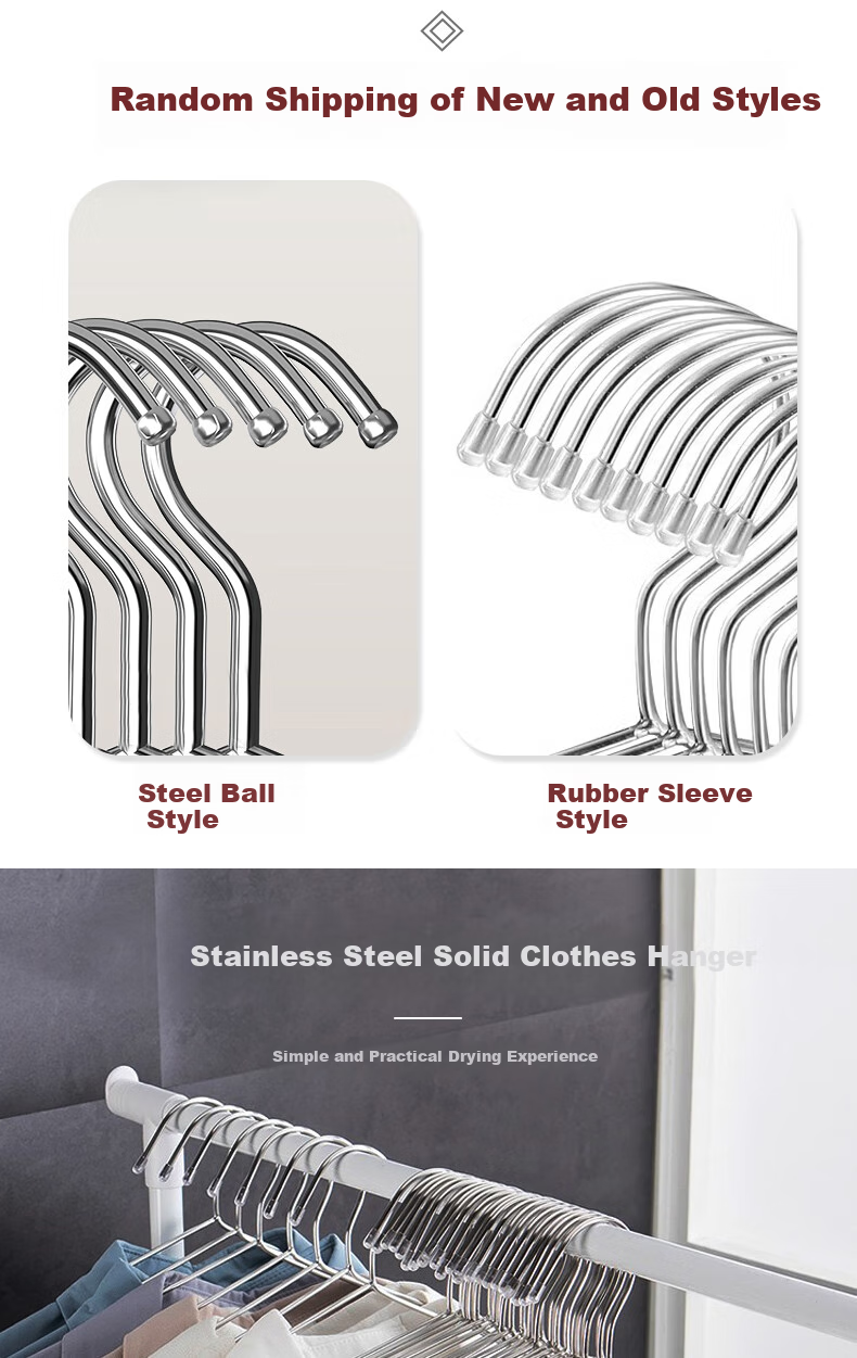 Bingyou Clothes Hangers Set of 10, Stainless Steel Solid Drying Rack, Thickened Children's Clothing Hanger for Drying, 40cm Wide 1
