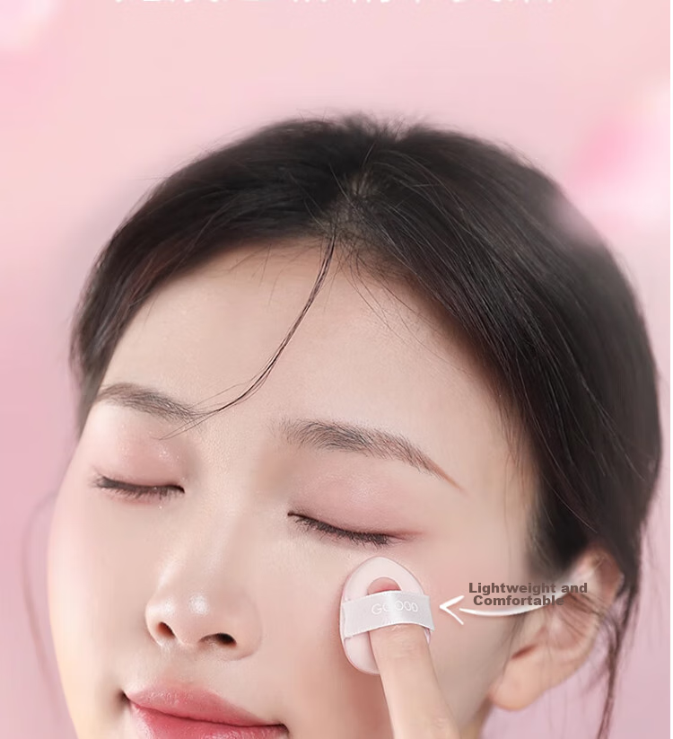 Goood GOOOD Finger Powder Puff, Thumb Small Pink Puff, Palm Puff, Pointed Tip Setting Powder, Small Finger Air Cushion Mini 4