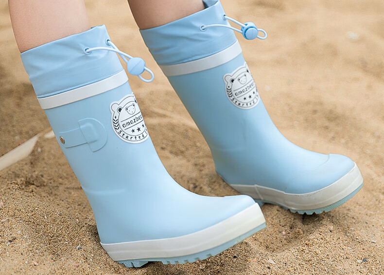 TIANTIANZAI Children's Rain Boots, Mid-Calf Waterproof Non-Slip Wear-Resistant Rubber Boots for Boys And Girls, Student-Specific Waterproof Shoes 30
