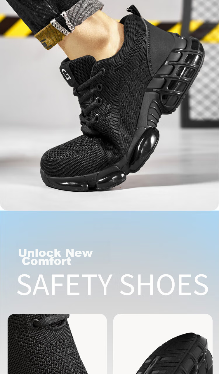 Jingtu Safety Shoes for Men with Steel Toe Cap, Puncture-Resistant, Wear-Resistant, Durable Construction Site Work Boots 3033 Size 42 8