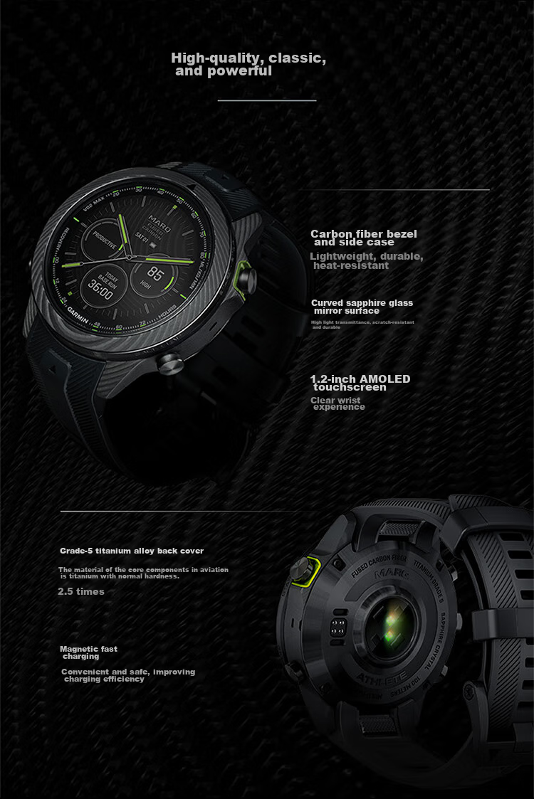 GARMIN MARQ (Gen 2) Commander Carbon Fiber Heart Rate Outdoor Sports Watch Birthday Gift 4