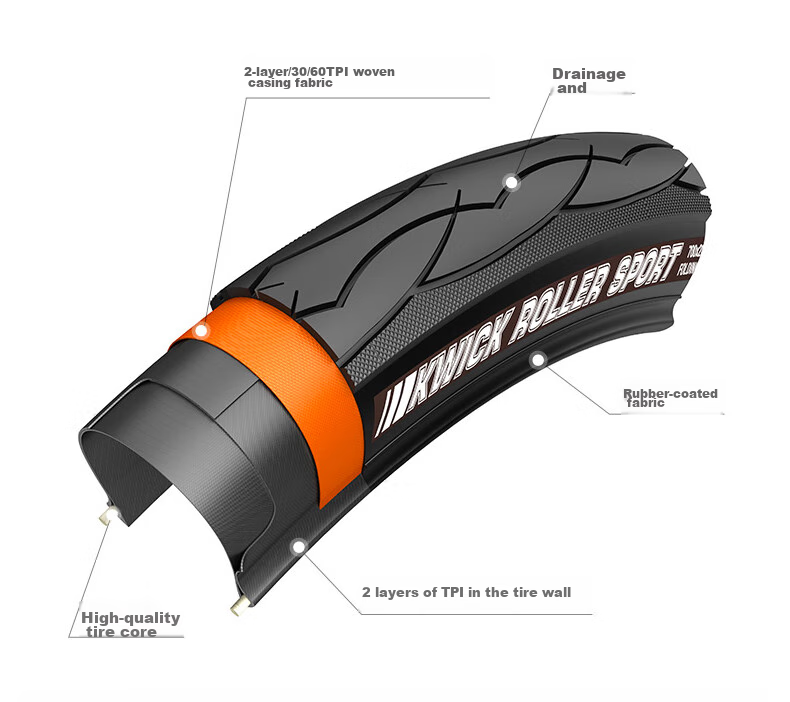 KENDA K193 Road Bike Outer Tire, 700X32c, Bicycle Smooth Tire, Low Resistance, Wear-Resistant, Black 4
